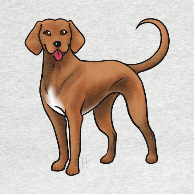 Dog - Redbone Coonhound - Red and White by Jen's Dogs Custom Gifts and Designs